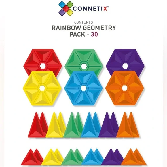 Connetix | Toys | New 3 Pack Connetix Magnetic Tiles Rainbow ...